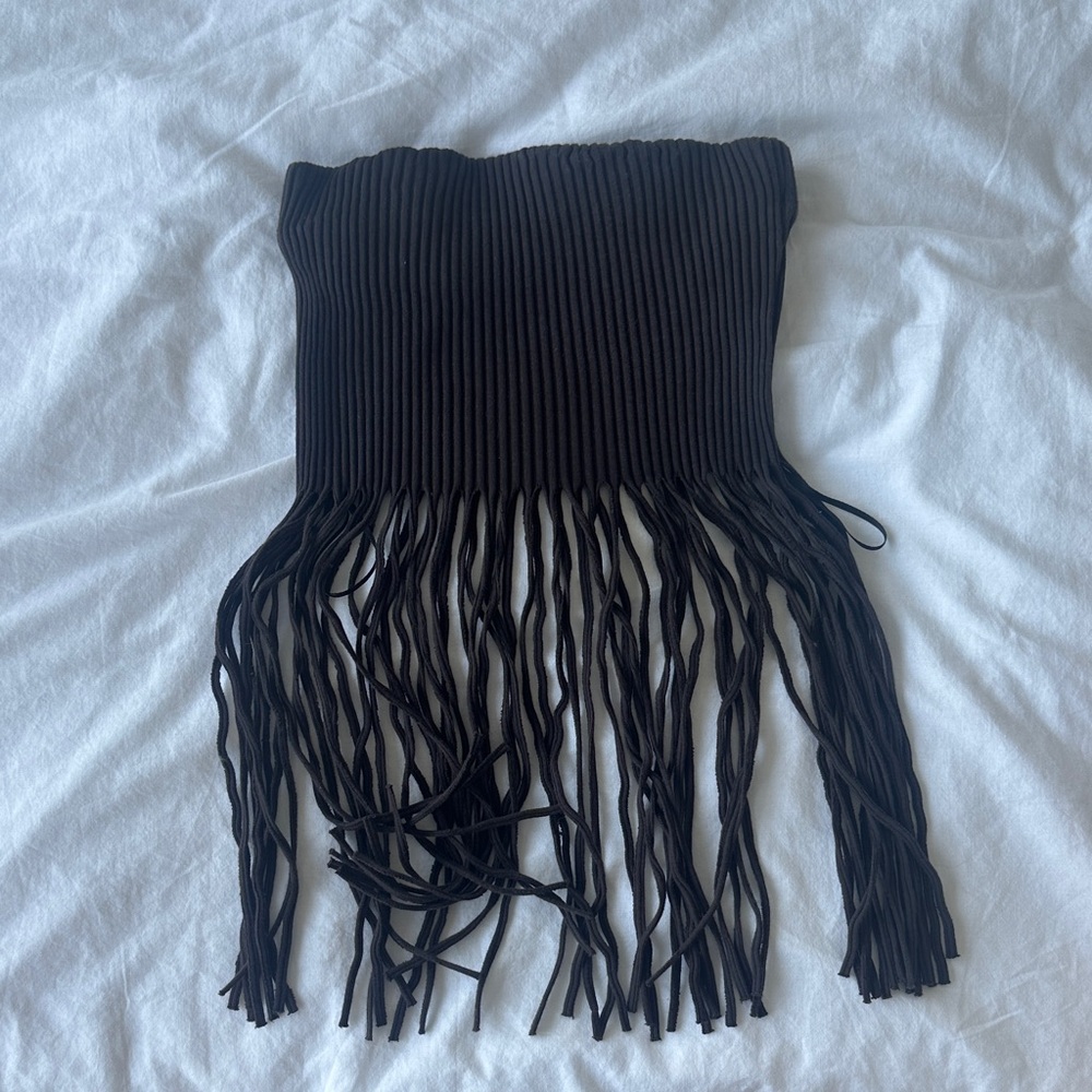 Zara Ribbed Brown Top